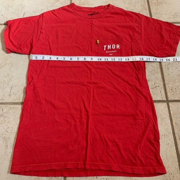 THOR Motocross 1968 T-Shirt Red Pocket Tee Designed in California Size Small - Picture 4 of 6